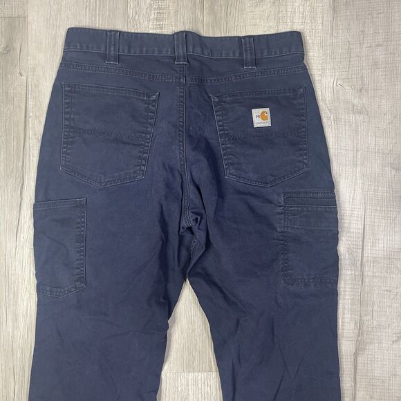 READ Carhartt FR Cat2 36x30 Men Flame Resistant Navy Relaxed Pants BN2517-FRM Q - Picture 14 of 15